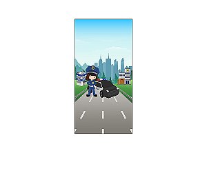 Painel De Festa Vertical 1,00 x 2,00 - Posto Policial Menina 005