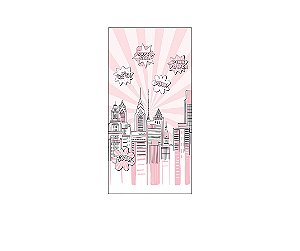 Painel De Festa Vertical 1,00 x 2,00 - Super Heroina Cidade Rosa 021