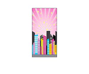 Painel De Festa Vertical 1,00 x 2,00 - SuperGirl HQ Rosa 023