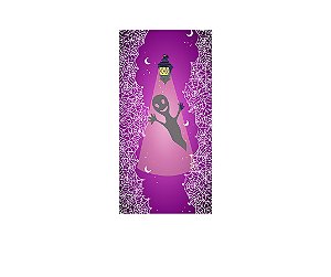 Painel De Festa Vertical 1,00 x 2,00 - Halloween Casa da Bruxa Roxo 014