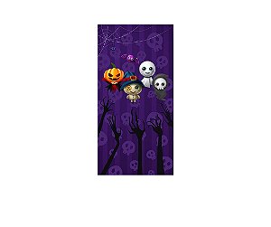 Painel De Festa Vertical 1,00 x 2,00 - Halloween Fantasmas Cute 016