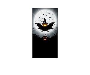 Painel De Festa Vertical 1,00 x 2,00 - Halloween Abóbora Morcego 021