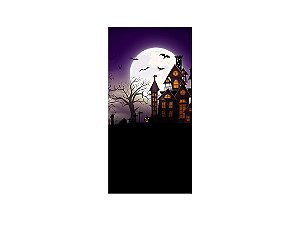 Painel De Festa Vertical 1,00 x 2,00 - Halloween Castelo Assustador 027