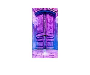 Painel De Festa Vertical 1,00 x 2,00 - Halloween Porta Azul e Roxo 031