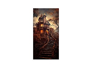 Painel De Festa Vertical 1,00 x 2,00 - Halloween Castelo Misterioso 037