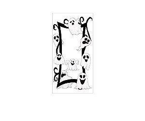 Painel De Festa Vertical 1,00 x 2,00 - Halloween Fantasmas 039