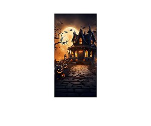 Painel De Festa Vertical 1,00 x 2,00 - Halloween Casa Assombrada 042