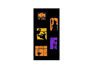 Painel De Festa Vertical 1,00 x 2,00 - Halloween Fantasmas e Bruxas 045
