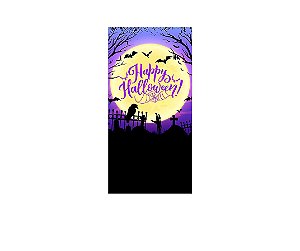 Painel De Festa Vertical 1,00 x 2,00 - Halloween Luar no Cemitério 046