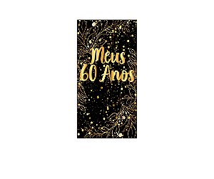 Painel De Festa Vertical 1,00 x 2,00 - Efeito Brilhos Meus 60 Anos Dourado 027