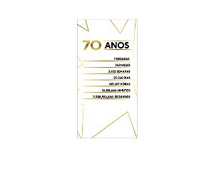 Painel De Festa Vertical 1,00 x 2,00 - Efeito Geométrico Dourado 70 Anos 038