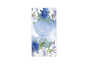 Painel De Festa Vertical 1,00 x 2,00 - Flores Aquarela Azul 149