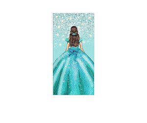 Painel De Festa Vertical 1,00 x 2,00 - Princesa 15 Anos Efeito Glitter 151