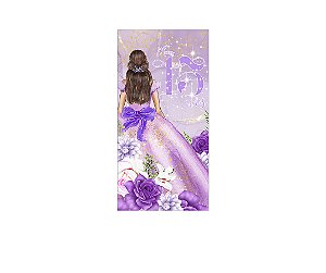 Painel De Festa Vertical 1,00 x 2,00 - 15 Anos Princesa Lilás 154