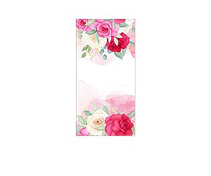 Painel De Festa Vertical 1,00 x 2,00 - Flores Aquarela Rosa Pink 157