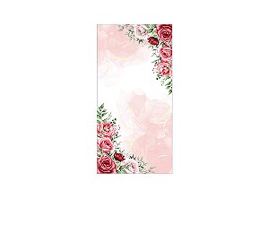Painel De Festa Vertical 1,00 x 2,00 - Flores Aquarela Vermelha 161