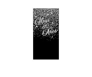Painel De Festa Vertical 1,00 x 2,00 - Efeito Glitter Prata 80 Anos 189