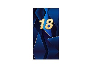 Painel De Festa Vertical 1,00 x 2,00 - 18 Anos Azul Marinho com Dourado 198