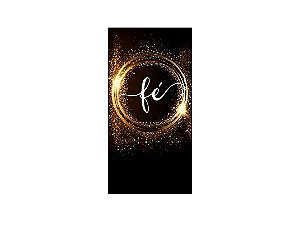 Painel De Festa Vertical 1,00 x 2,00 - Fé Arco Dourado Efeito Glitter 012