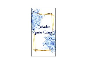 Painel De Festa Vertical 1,00 x 2,00 - Curadas Para Curar Floral Azul 026