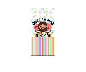 Painel De Festa Vertical 1,00 x 2,00 - Jesus Te Ama de Montão 033