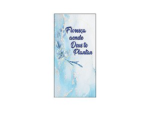 Painel De Festa Vertical 1,00 x 2,00 - Religioso Floral Azul 035