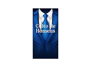 Painel De Festa Vertical 1,00 x 2,00 - Culto de Homens Terno Azul 040