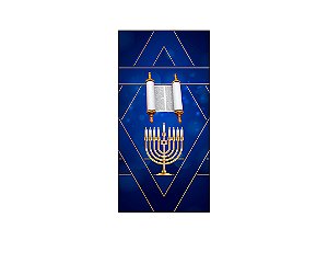 Painel De Festa Vertical 1,00 x 2,00 - Bar Mitzvá Azul Marinho 057