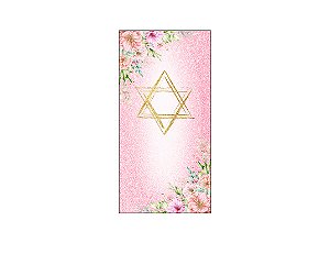 Painel De Festa Vertical 1,00 x 2,00 -Judaico Rosa com Dourado 060