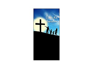 Painel De Festa Vertical 1,00 x 2,00 - Culto da Familia Cruz e Céu 081