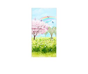 Painel De Festa Vertical 1,00 x 2,00 - Jardim Cute Aquarela 001