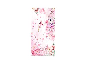 Painel De Festa Vertical 1,00 x 2,00 - Jardim de Passarinhos Rosa 005