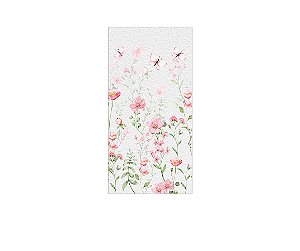 Painel De Festa Vertical 1,00 x 2,00 - Jardim com Flores Aquarela 027