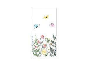 Painel De Festa Vertical 1,00 x 2,00 - Jardim com Flores Coloridas Aquarela 029