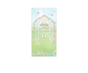 Painel De Festa Vertical 1,00 x 2,00 - Jardim Encantado Aquarela 034