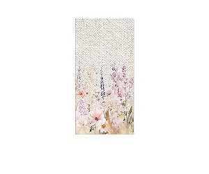 Painel De Festa Vertical 1,00 x 2,00 - Jardim Floral Efeito Textura de Linho 038
