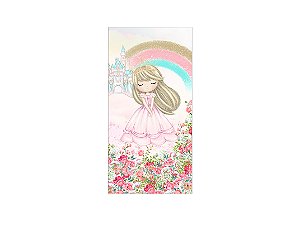 Painel De Festa Vertical 1,00 x 2,00 - Princesa Cute no Jardim Aquarela 049