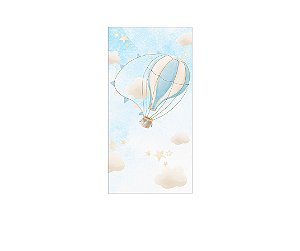Painel De Festa Vertical 1,00 x 2,00 - Balões Azul e Bege Aquarela  002