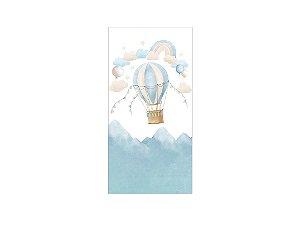 Painel De Festa Vertical 1,00 x 2,00 - Balão Aquarela Azul com Bege 005