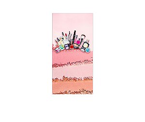 Painel De Festa Vertical 1,00 x 2,00 - Maquiagem Batom Rosa 012