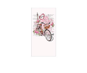 Painel De Festa Vertical 1,00 x 2,00 - Paris Vintage Flores Rosas 004