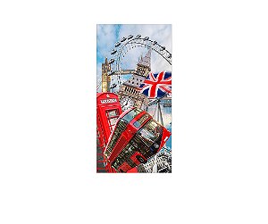 Painel De Festa Vertical 1,00 x 2,00 - Volta ao Mundo Londres Realista 016