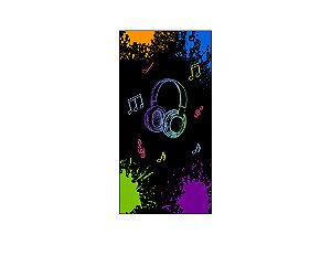 Painel De Festa Vertical 1,00 x 2,00 - Headphone Efeito Neon 002