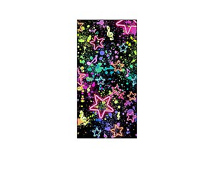 Painel De Festa Vertical 1,00 x 2,00 - Estrelas Coloridas Efeito Neon 003