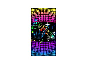 Painel De Festa Vertical 1,00 x 2,00 - Notas Musicais Balada Efeito Neon 012