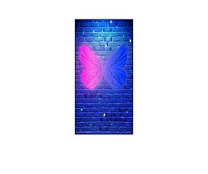 Painel De Festa Vertical 1,00 x 2,00 - Asas Azul e Rosa Efeito Neon 014