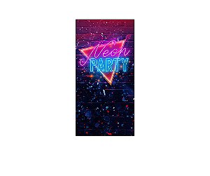 Painel De Festa Vertical 1,00 x 2,00 - Neon Party Colorido 018