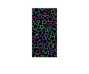 Painel De Festa Vertical 1,00 x 2,00 - Estrelinhas Coloridas Efeito Neon 021
