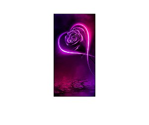 Painel De Festa Vertical 1,00 x 2,00 - Coração Efeito Neon 022