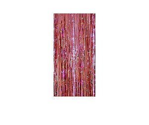 Painel De Festa Vertical 1,00 x 2,00 - Efeito Cortina de Serpentinas Rosa 003